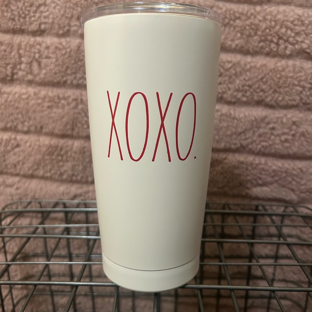 Rae Dunn White and Red Tumbler